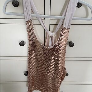 Free People Metallic Sequin Top